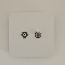 Soho Lighting the eldon Flat Plate TV+ Satellite Socket Metal White Screwless