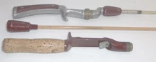 2 Vintage J.C. Higgins 1-Piece Fiberglass Casting Rods