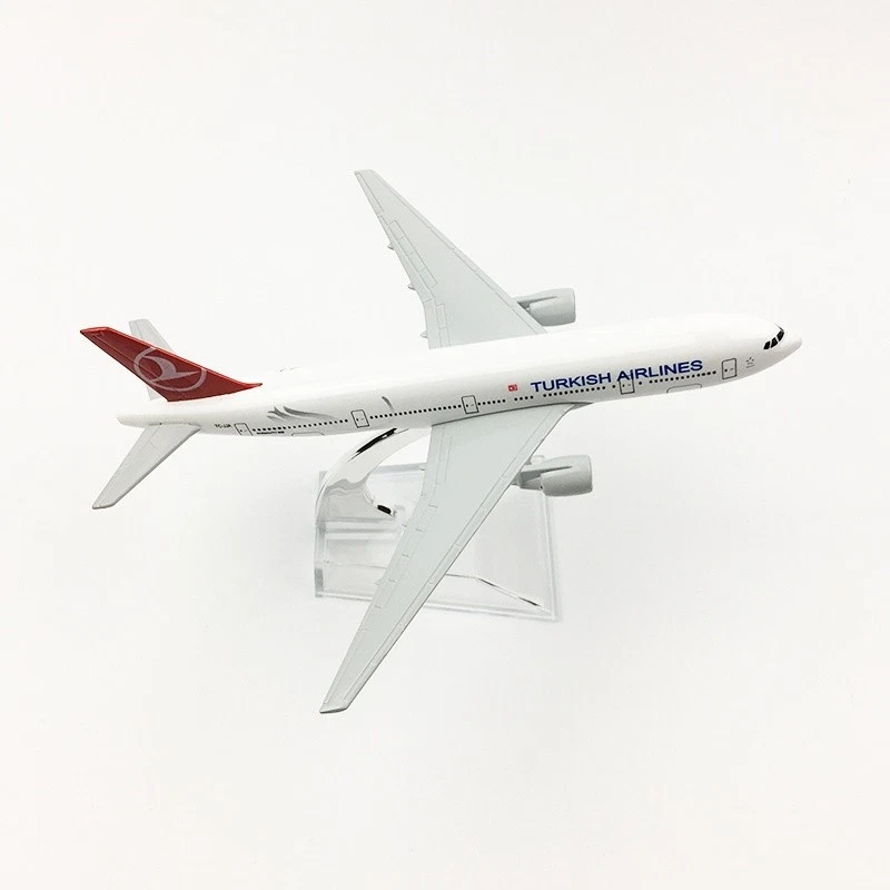 Turkish Airlines Boeing 777-300ER Modello di Aereo Diecast 1:400 16cm Collezione - Immagine 3 di 4