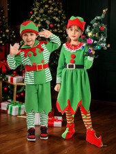 Christmas Family Outfit Boys Girls Elf Christmas Costume Children's Green Red
