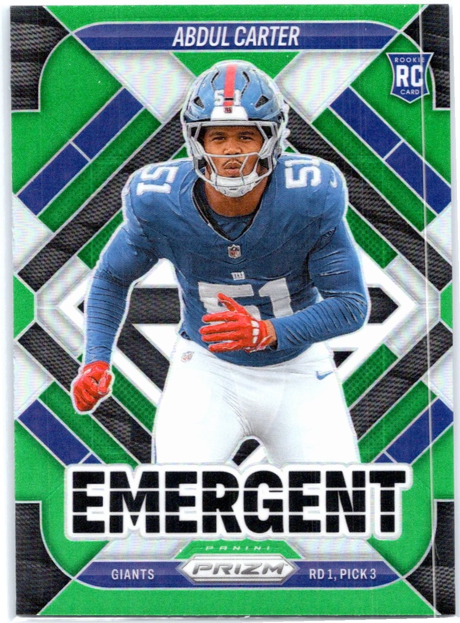 2025 Panini Prizm #7 Abdul Carter Emergent Green
