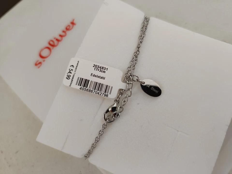 S.Oliver Elegante Pulsera Acero Inoxidable 17+ 3cm Nueva Foto 3 de 4