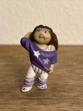 Cabbage Patch Kid Doll 2.5” Figurine Girl Purple Gym Outfit 1984 Pvc Toy