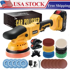 Cordless Car Buffer Polisher 2x2Ah 21V Batteries 5 Inch Random Orbital Polisher