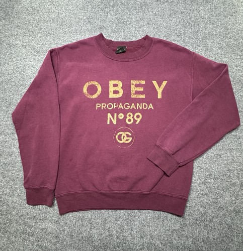 OBEY Propaganda Co. Size S Crew Adult S Maroon Shepard Ferry Streetwear 2000s