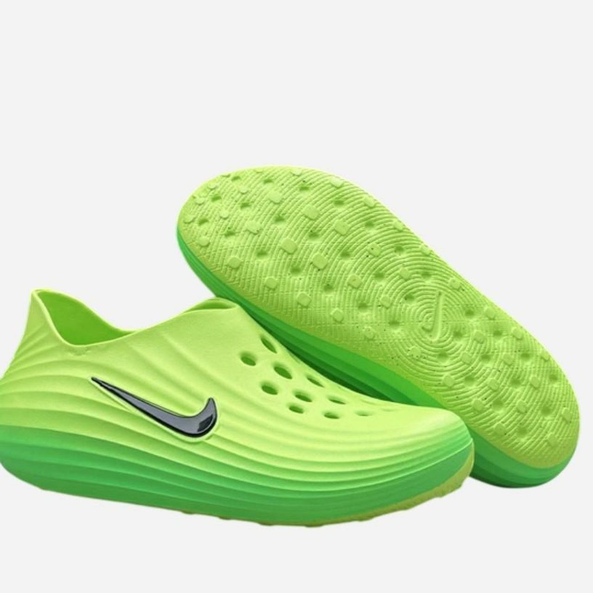 Nike Mind 001 ReactxGreen Breathable Slip-On Sandals Logo Men's