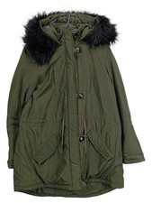 Dorothy Perkins Damen Parka Winterjacke Mantel Kapuze Kunstfell Oliv Gr. 38 M