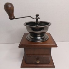 Vintage Manual Coffee Grinder Wood Box Metal ...
