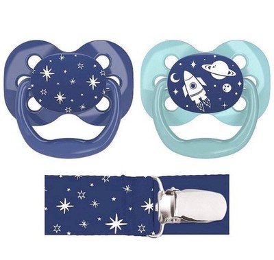 Dr. Brown s Advantage Pacifiers Moon & Stars 0-6 Months BPA-Free with Clip