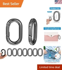 1 Inch Oval Carabiner, 10Pack Small Metal Carabiner Clip,O Rings Spring Snap ...