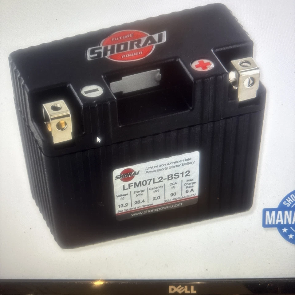 Batería de litio de hierro de velocidad extrema Shorai - LFX07L2-BS12 Foto 2 de 2