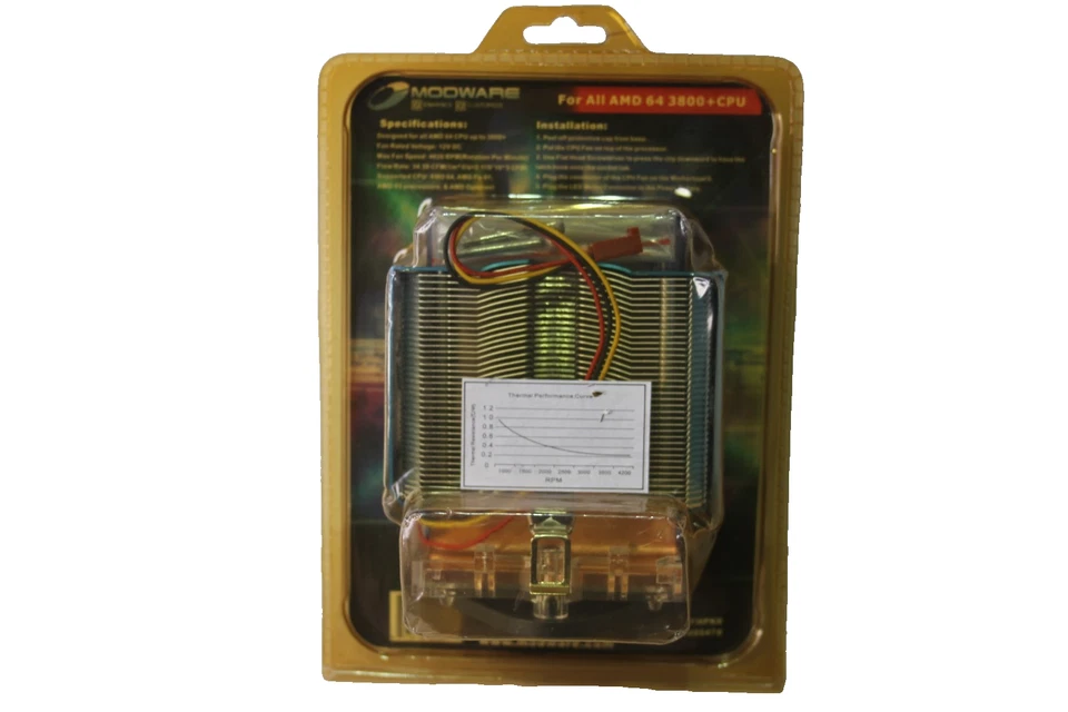 MODWARE Heat Guzzler CPU Cooler Heatsink Fan – AMD 64 3800+ / Socket 754 939 AM2 - Image 2 of 3