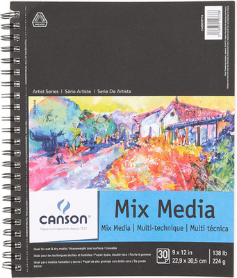 Artist Series Mixed Media Paper, Wirebound Pad, 9x12 inches, 30 Sheets (138lb...