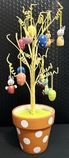  Rare  Vintage World Market Easter Tabletop Tree w/Wood Mini Ornaments