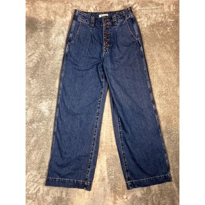 Madewell Super Wide Leg Jeans Womens 27 Button Fly High Rise Career