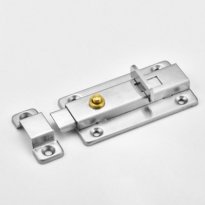 Durable Stainless Steel Door Latch Security Barrel Bolt Silver Automatic Lock