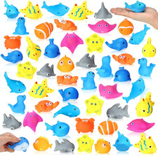 Bulk Rubber Bath Toys - 100 Pcs Cute Floating Sea Animals for Parties