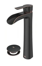 Niko Vessel Faucet Set with Pop-Up Drain Set in Antique Rubbed Bronze By VIGO