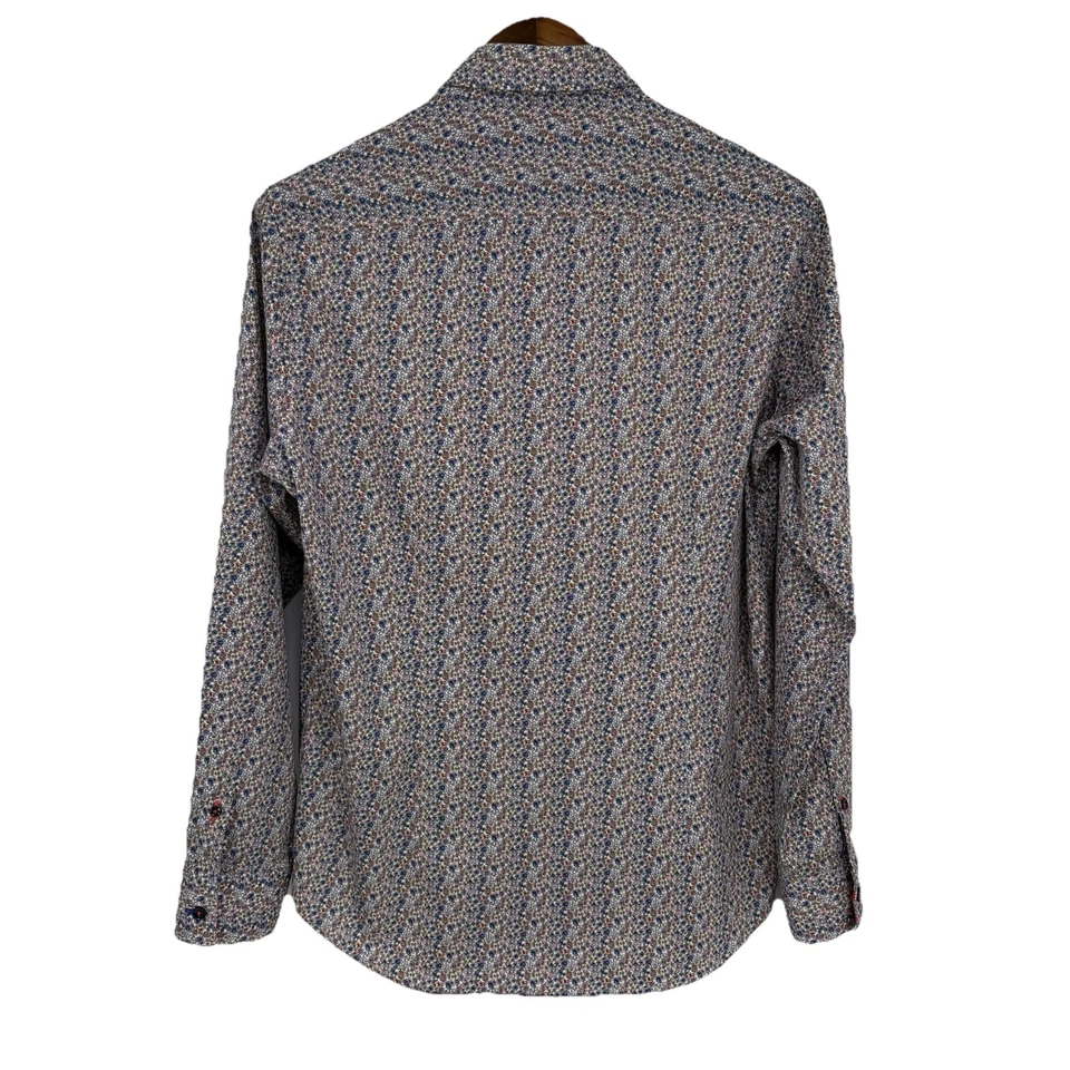 Camisa de botones con estampado floral microfloral para hombre Robert Graham L Ajuste a medida bordada Foto 2 de 4