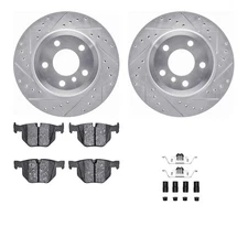 For BMW X5 07-18 eLINE Series Drilled & Slotted Rear Brake Kit w Ceramic Pads