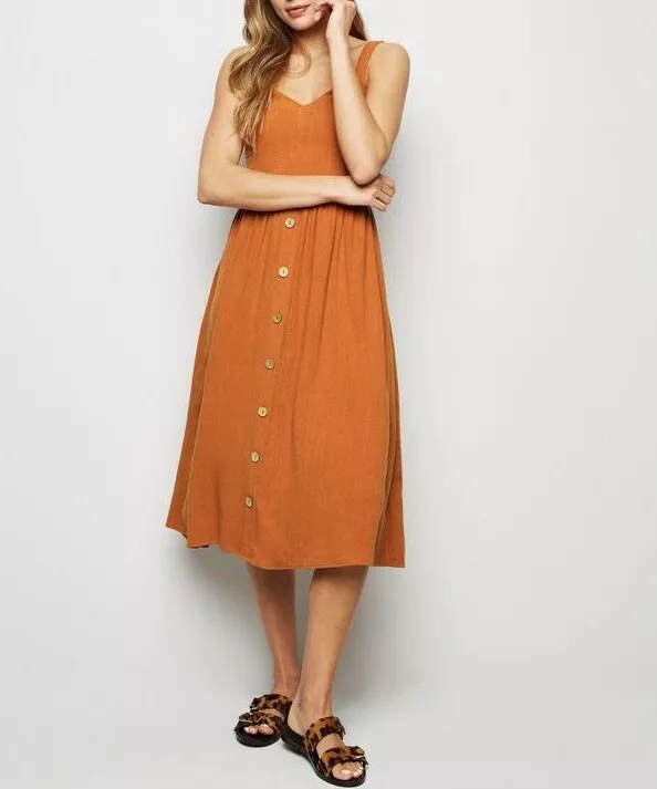 Button detail top midi dress