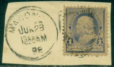SCOTT # 219 WITH DATED MACON, GEORGIA TOWN CANCEL, GREAT PRICE!