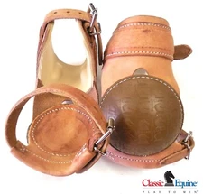 Classic Equine Performance Skid Boots Herman Oak Harness Leather New