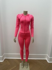 Women  s Pink Neon Two Piece Casual Leggings Set