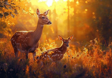 DEER ANIMAL CANVAS PICTURE PRINT WALL ART