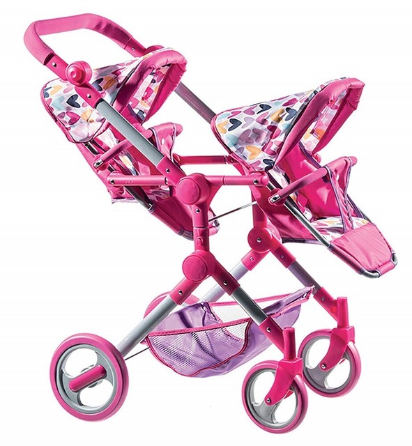 pink twin stroller