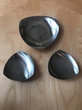 Denmark stainless steel pair of small votive candle holders MCM Danish 3 Pc Lot