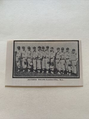 Jayzee Louisville KY Kentucky 1912 Baseball Small Team Picture