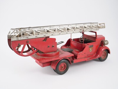 Camion De Pompier Ancien VEBE Hotchkiss - Jouet Mécanique En Tôle - France
