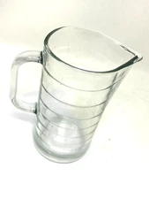 Ikea Svepa 10288 Ring Ribbed Clear Glass Pitcher-7.5 in. tall-Made in Italy (CC)