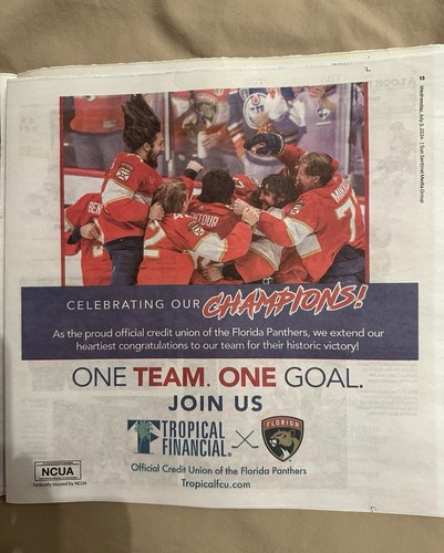 SPECIAL Miami Herald x Florida Panthers Stanley Cup Champions Newspaper July ‘24 - Picture 23 of 23