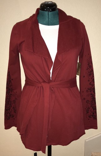 LUCKY BRAND Jacket Cardigan Wrap Kimono Jingo Sleeve Design Red Pockets XL - 第 2/3 張圖片
