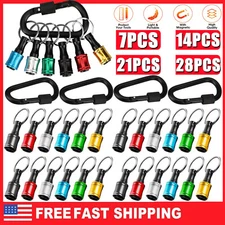 Lots 1/4" Hex Shank Quick Release Keychain Screwdriver Drill Bit Holder Bit Set