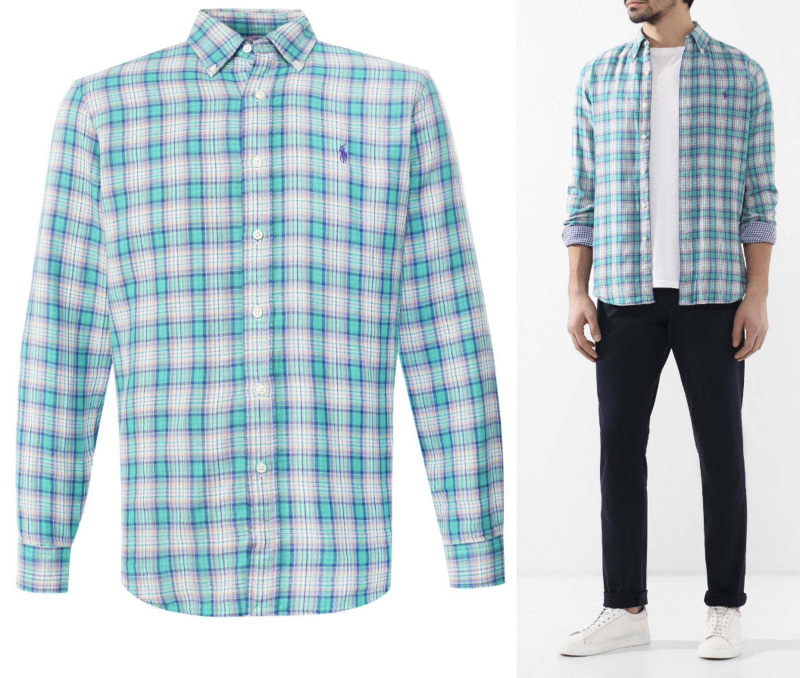 Polo Ralph Lauren Classic Fit Shirt Checked Heritage College Check Retro M