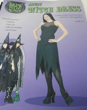 Adult Basic Black Witch Halloween Costume Dress Women's Small Size 6-8