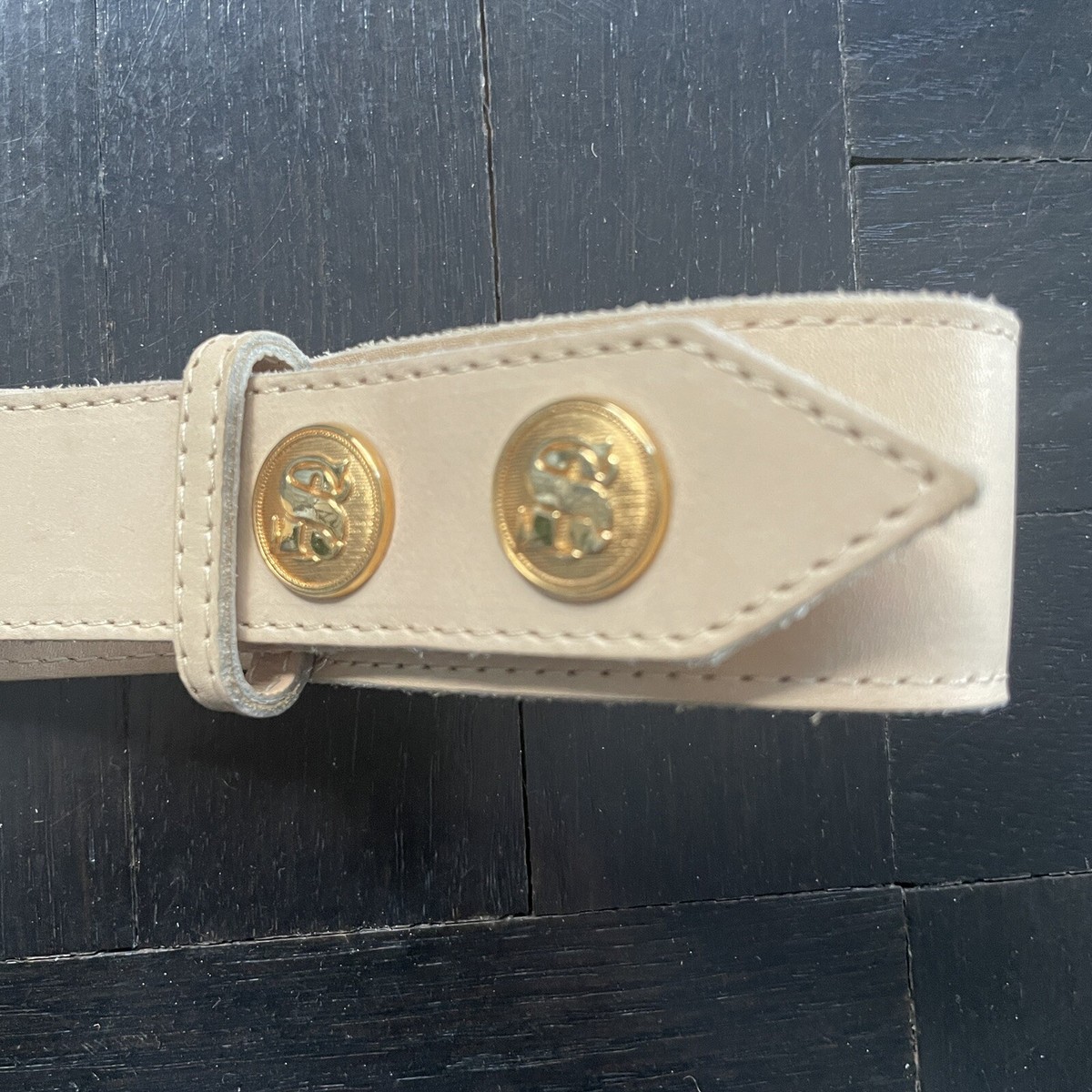 Vintage Sonia Rykiel leather belt with adjustable gold snaps  display picture 2