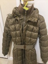 Esprit Gold Colured Size 8 Puffs Jacket With Stylish Waist Belt