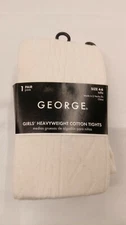Heavyweight Cotton Tights girls Size 4-6 light yellow GEORGE new