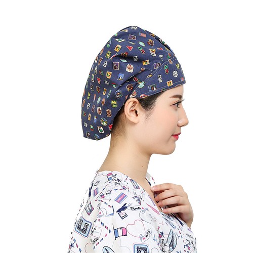 Womens/Mens Florals Printed Cap Scrub Hat/Cap Head Wear Adjustable Accessories - Picture 246 of 660