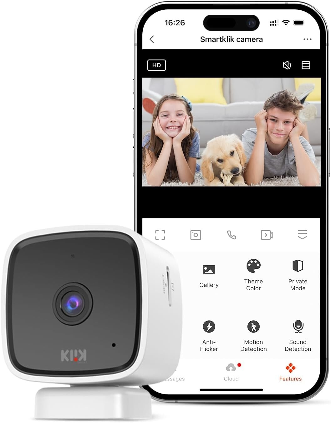 SMARTKLIK 1080p HD Mini WiFi Indoor Security Pet Camera with Mobile App  -image