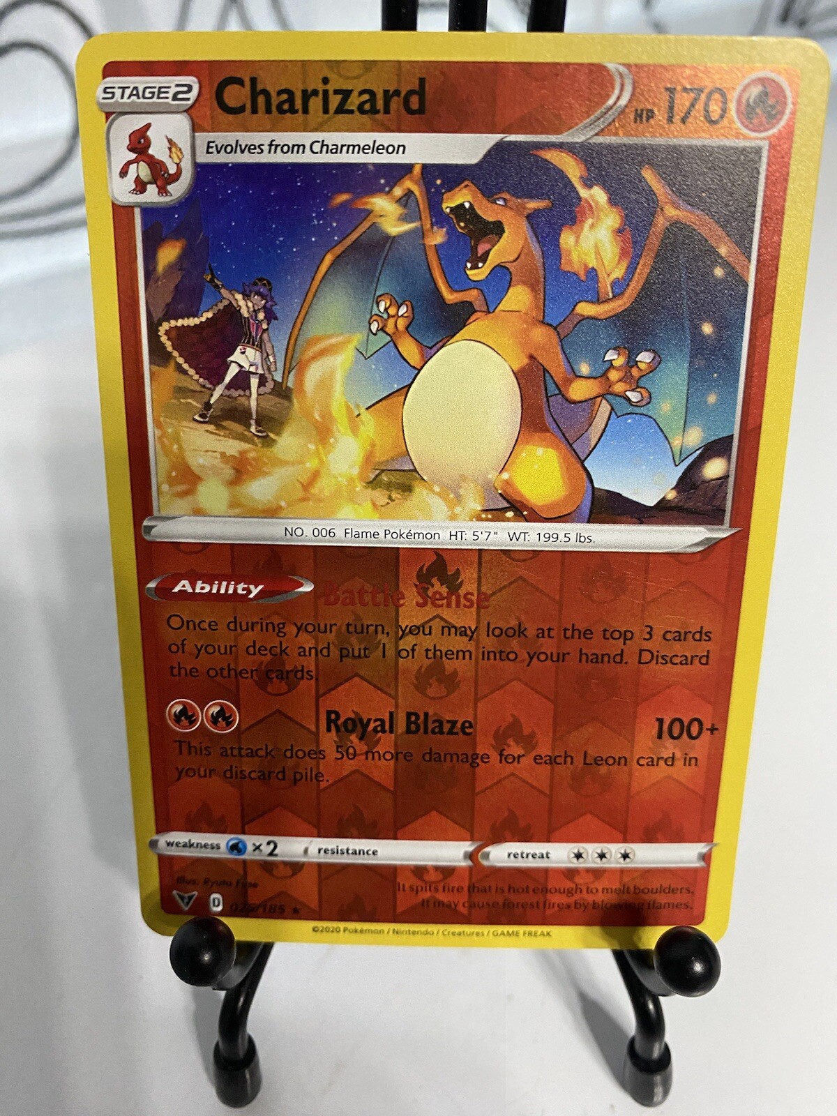 Pokemon Card Charizard Vivid Voltage Reverse Holo Rare 025/185 Near Mint