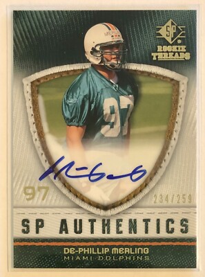 Phillip Merling 2008 SP Rookie Threads RC Auto 234/259 Miami Dolphins ...