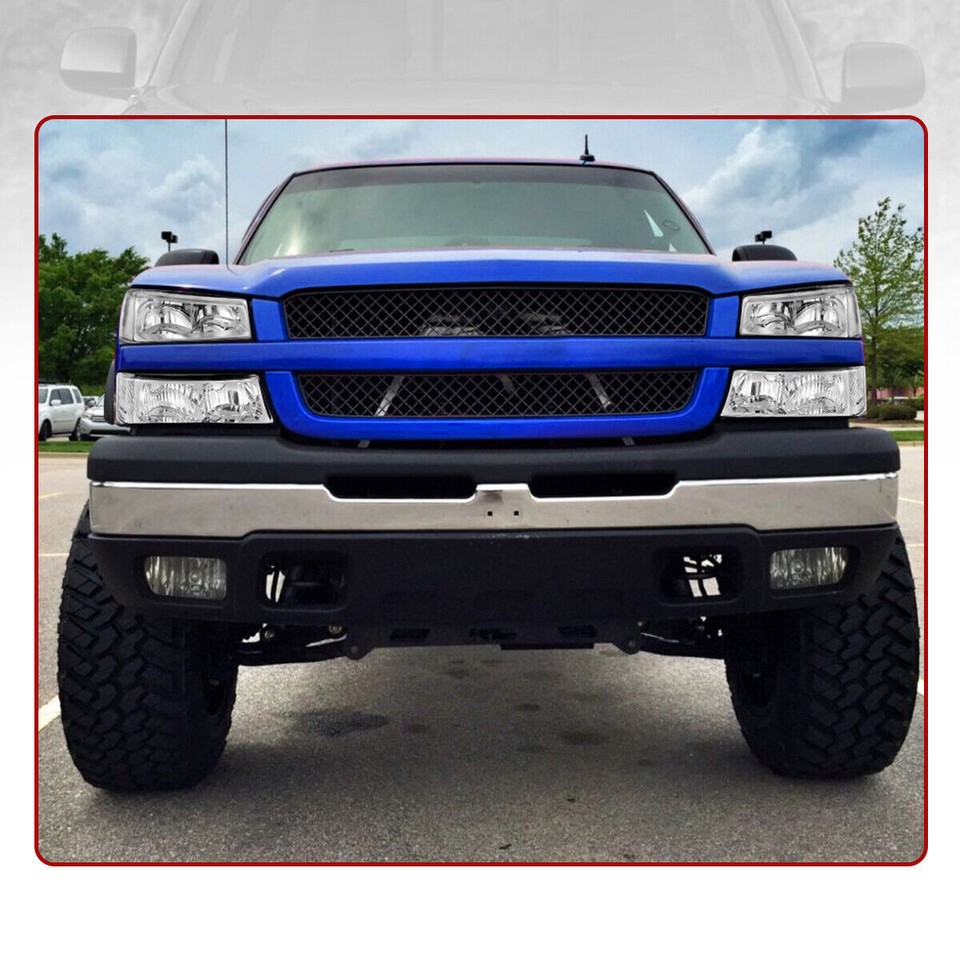 Chrome Headlights for 2003 2004 2005 2006 Chevy Silverado Avalanche