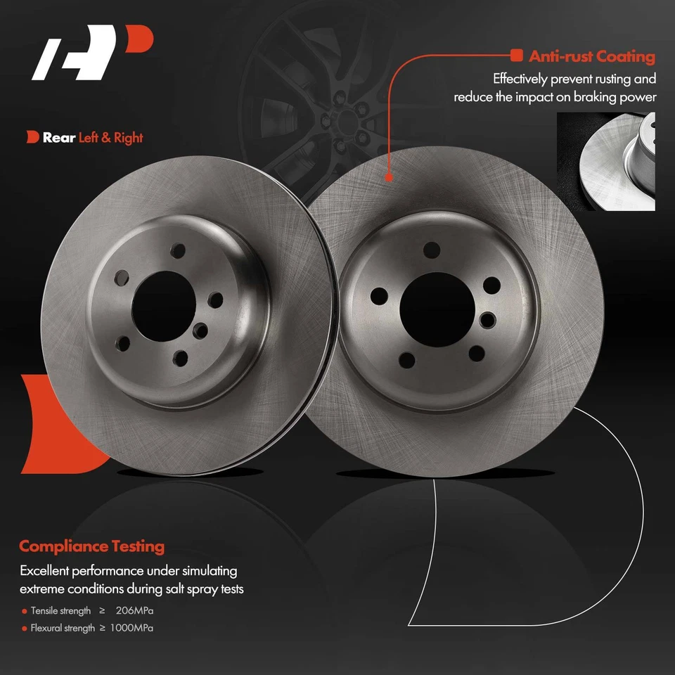 2 задних дисковых тормоза A-Premium для BMW 535i 550i 640i Gran Coupe 740i 740Li - Изображение 2 из 4