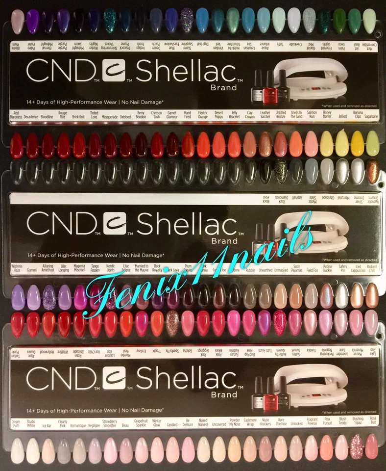 CND SHELLAC Salon NAIL TIP 颜色图表盘 3 件套 + 链 136 颜色限量版 — 第 2/2 张图片