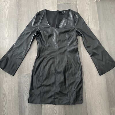 VERO MODA Curve Dress Womens Medium Faux Leather Long Sleeve Little Black Dress | eBay VERO MODA Curve Dress Womens Medium Faux Leather Long Sleeve Little Black Dress | eBay